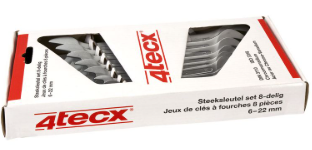 4tecx Set de clés plates 8 pièces (6-22mm)